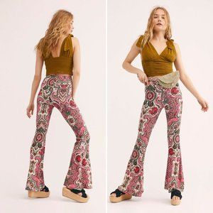 FREE PEOPLE Paisley Bell Bottom Pants Sz M